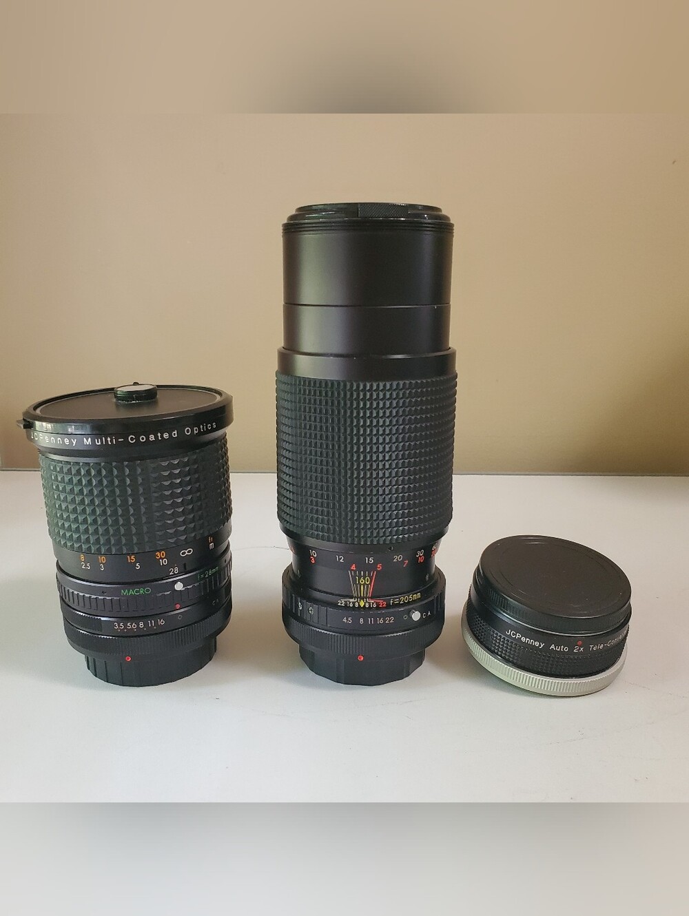 Vintage JCPenney Camera Lens Set with Telephoto, Macro & Multi Coated Optics